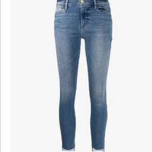 Frame Denim Le High stepped-hem skinny jeans Sz 26